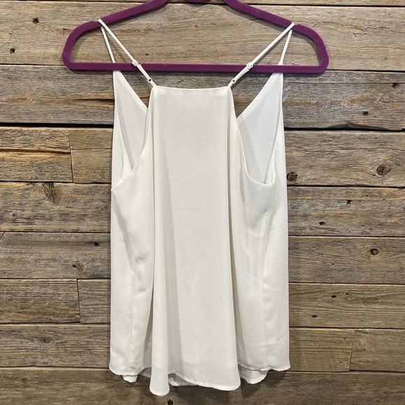 Evera B Women's V Neck Spagetti Strap‎ White Dressy Casual Tank Top Size Medium - Picture 4 of 6